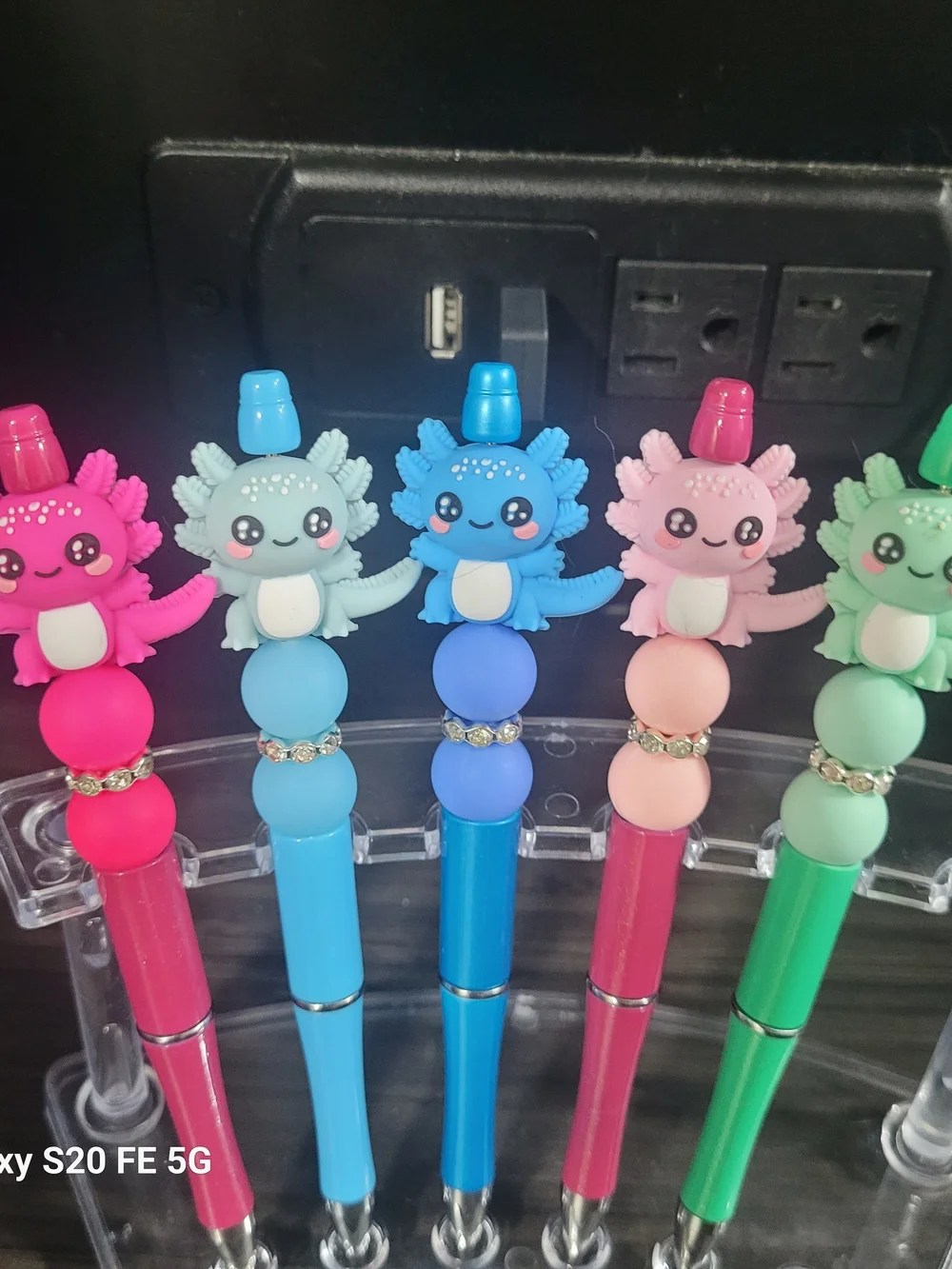 Handmade Axolotl Beaded Pen